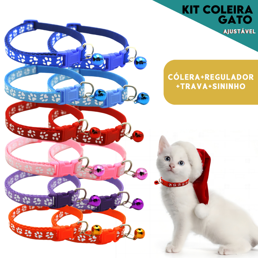 Coleira Pet Com Sino Ajustável Para Cães e Gatos Segura e Confortável - Aero em Oferta na Shopee