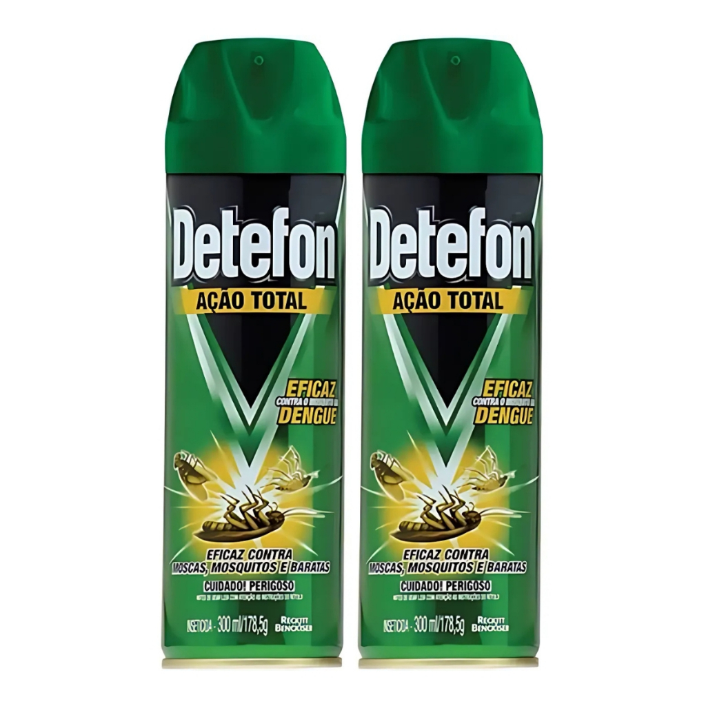 Multi Inseticida Ação Total Detefon Frasco 178,5g 300ml 2un