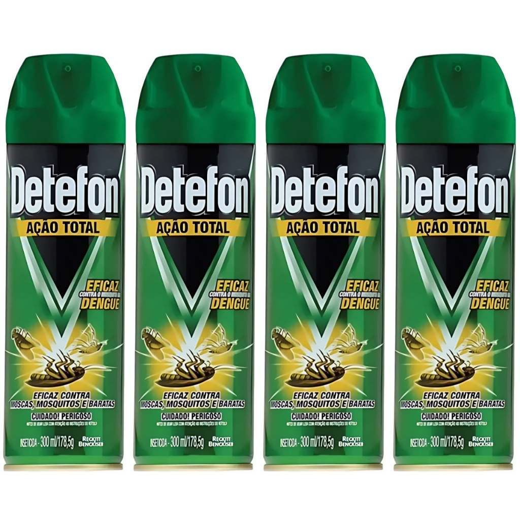 Multi Inseticida Ação Total Detefon Frasco 178,5g 300ml 4un
