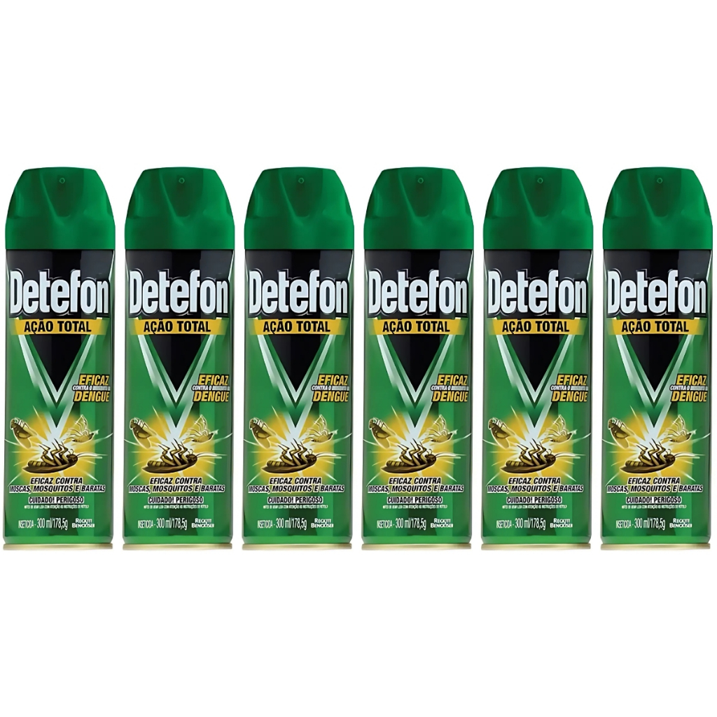 Multi Inseticida Ação Total Detefon Frasco 178,5g 300ml 6un