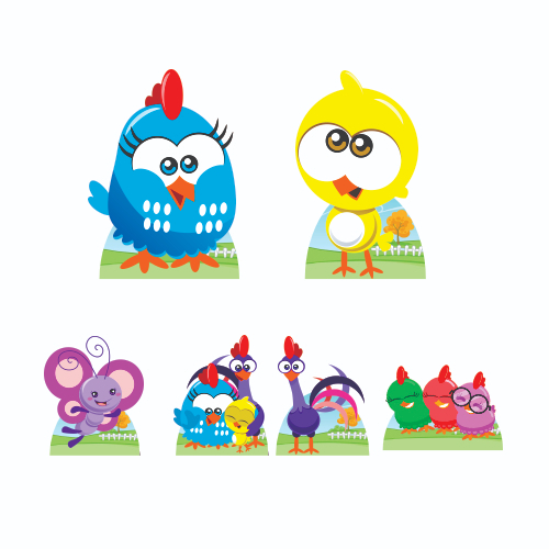 KIT DE DISPLAY MDF GALINHA PINTADINHA CUTE JE DISPLAY