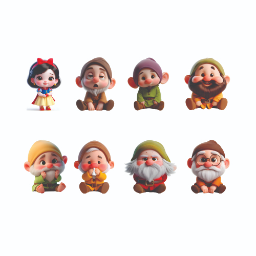 DISPLAYS EM MDF 8  DE 20CM - BRANCA DE NEVE + 7 ANÕES IA para Decoração de Festa M1 em Oferta na Shopee