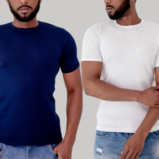 Camisa Canelada Slim Justa ao Corpo Estilo Americano em Oferta na Shopee