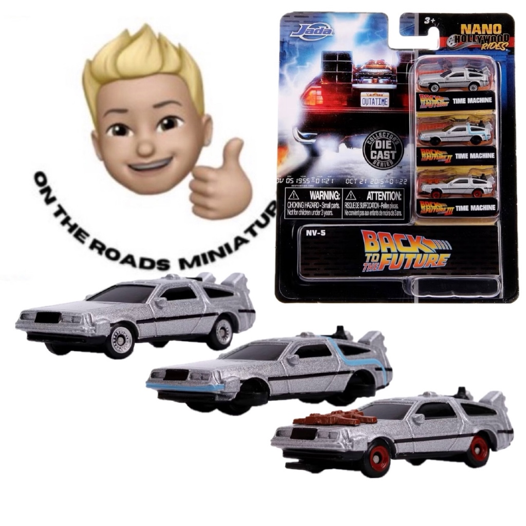 Miniatura Nano Delorean Hollywood Rides - De volta para o Futuro - 1/65 Jada
