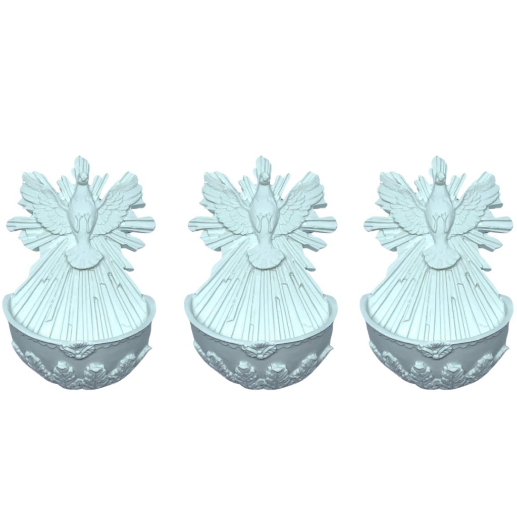Kit 3 Pia Batismal Resina Batizado Artesanato Divino Kit Com 3 Unidades em Oferta na Shopee