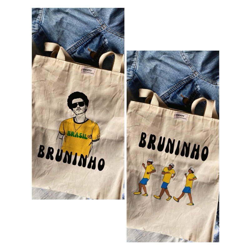 Sacola Ecológica / ECOBAG / Bolsa / Pintada a mão BRUNINHO DANCINHA/ BRUNO MARS - DAVITY