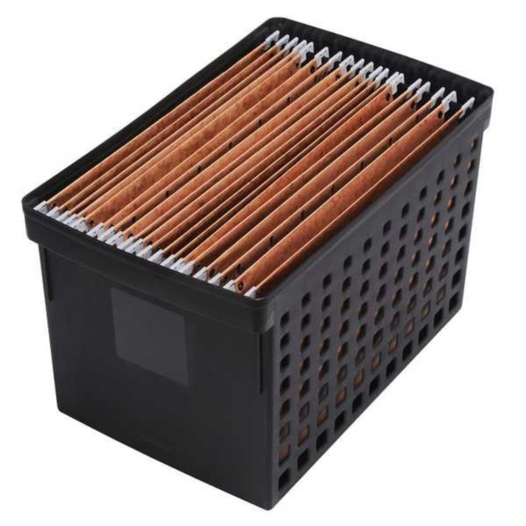 Caixa Arquivo Móvel Largo Preto Para Pastas Suspensas em Oferta na Shopee