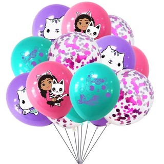 Balões A Casa Mágica da Gabby! Kit com 15 Bexigas com Lantejoulas Pink - Decoração Encantadora!