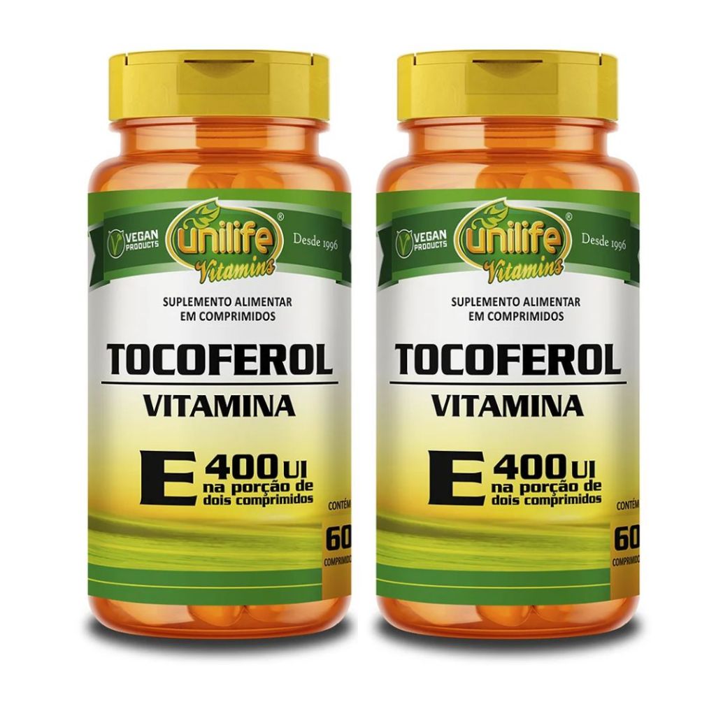 KIT C/2 Vitamina E Tocoferol 60 Cps 1000mg 400 Ui Unilife