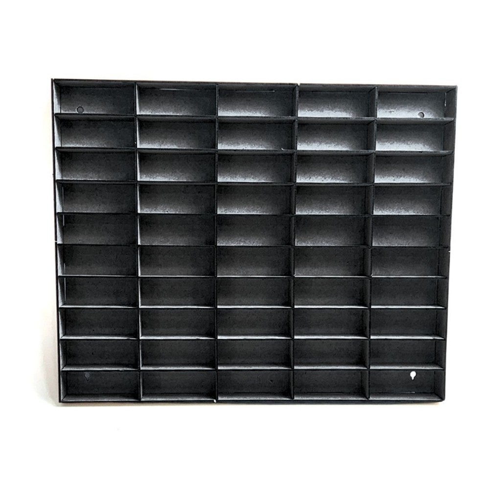 Expositor para 50 nichos 1/64 Preto Mdf Porta Carrinhos Coleçoes