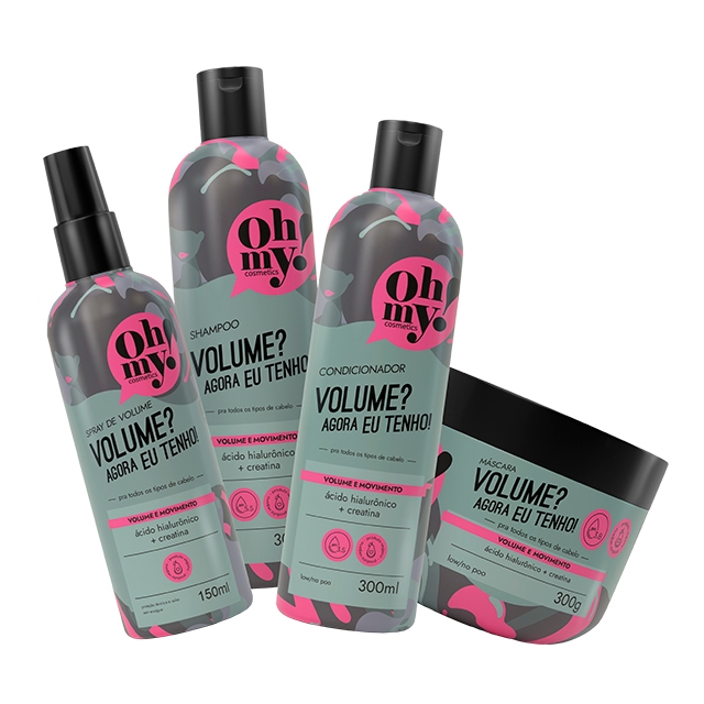 Shampoo, Cond, Máscara e Fluido 300ml Volume? Agora eu tenho! Oh My! Kit
