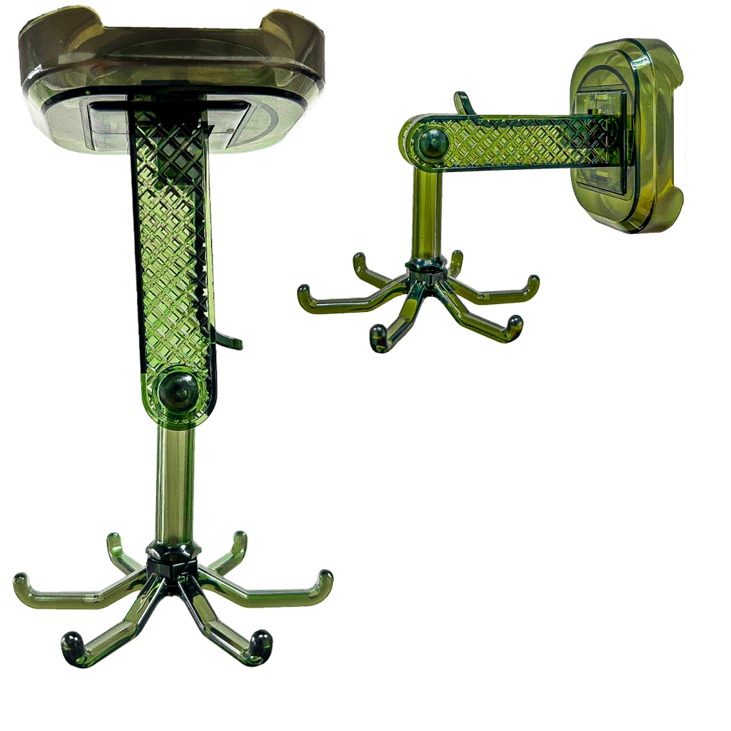 Suporte Giratório Multiuso De Acrílico Para Utensílios Cozinha Banheiro 15cm Auto Colante 6 Ganchos