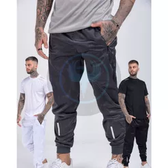 KIT 3 Calças Esportiva Masculina Tecido Leve e Confortável Com Bolsos Ziper Slim Fit