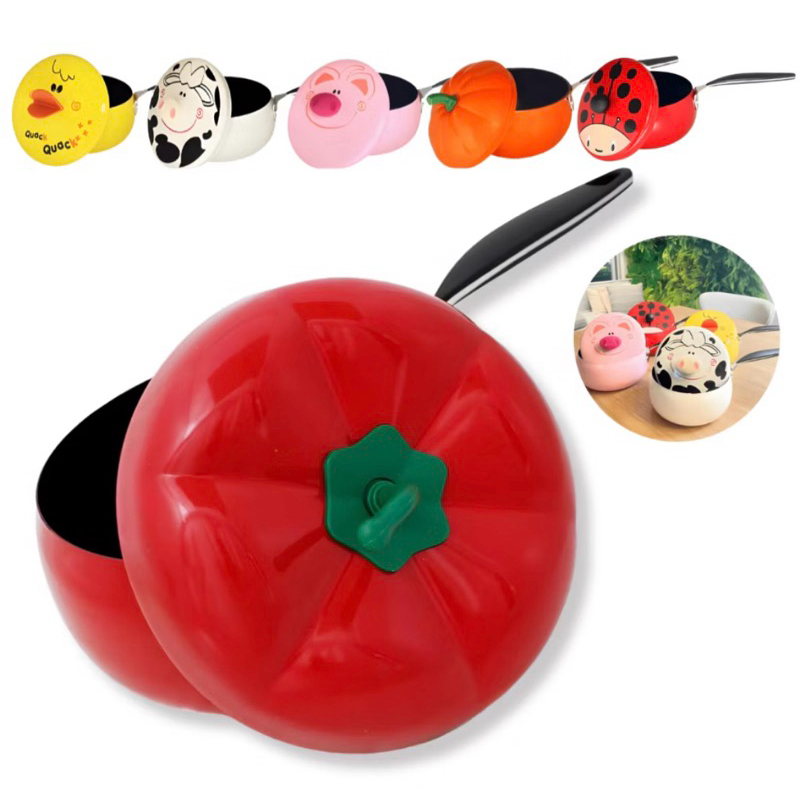 Panela de Cozinha Antiaderente 1,2L Com Tampa De Bichinhos / Indução / Colecionável / Decorativa / Estampa Esmaltada em Oferta na Shopee