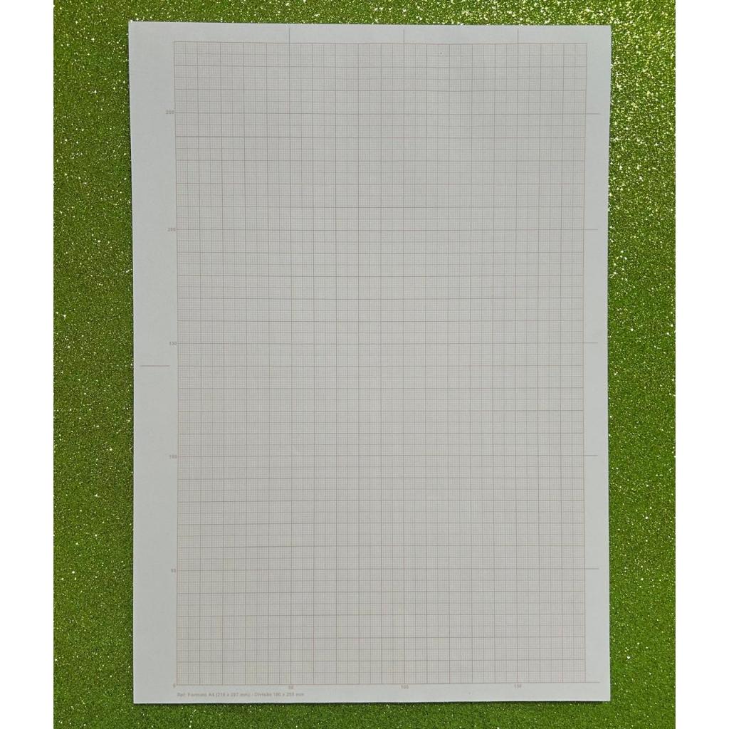Papel Milimetrado linha bege A4 210mm x 297mm 5 folhas Filiperson