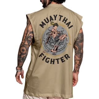 Camiseta Regata Oversized Muay Thai Fighter Artes Marciais Luta Treno Academia! em Oferta na Shopee