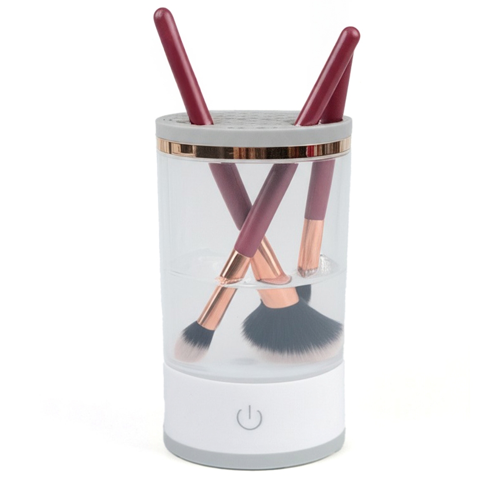 Limpador Pincel Esponja Maquiagem Elétrico USB Automático Lava Seca Armazena Bivolt