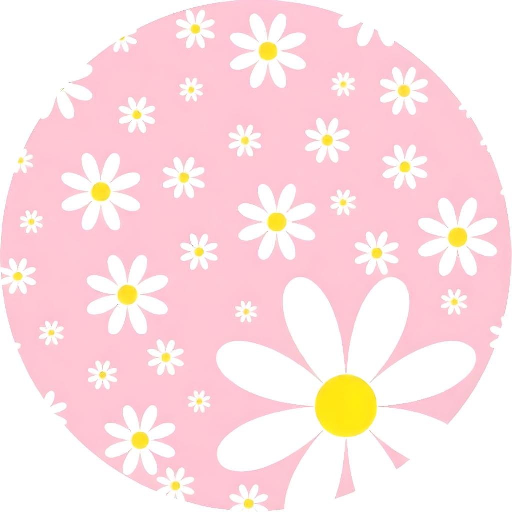 Painel Festa Redondo Margarida Diversos Modelos Floral 1,50 Mt