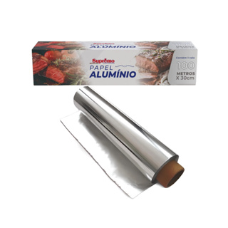 ROLO PAPEL ALUMÍNIO 100 METROS X 30 CM - SUPORTA ALTAS TEMPERATURAS E HIPER RESISTENTE em Oferta na Shopee