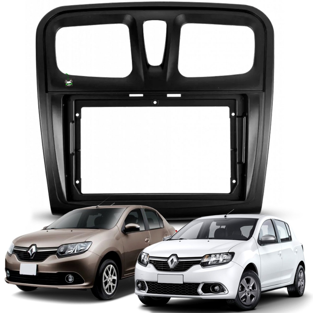 Moldura 9 Polegadas Sandero/Logan 2015 2016 2017 2018 Preto Fosco em Oferta na Shopee