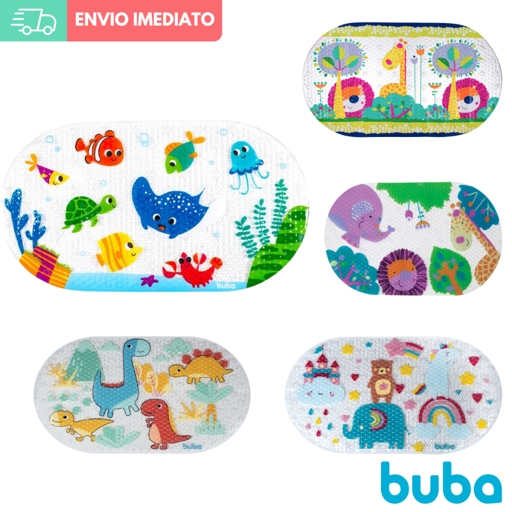 Tapete De Box Infantil Antiderrapante Para Banho C/ Ventosas Buba Infantil Banho Seguro