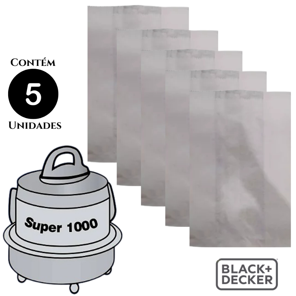 Saco filtro Aspirador De Pó Compatível Com Black Decker Descartável Modelo Super Pro 1000 em Oferta na Shopee