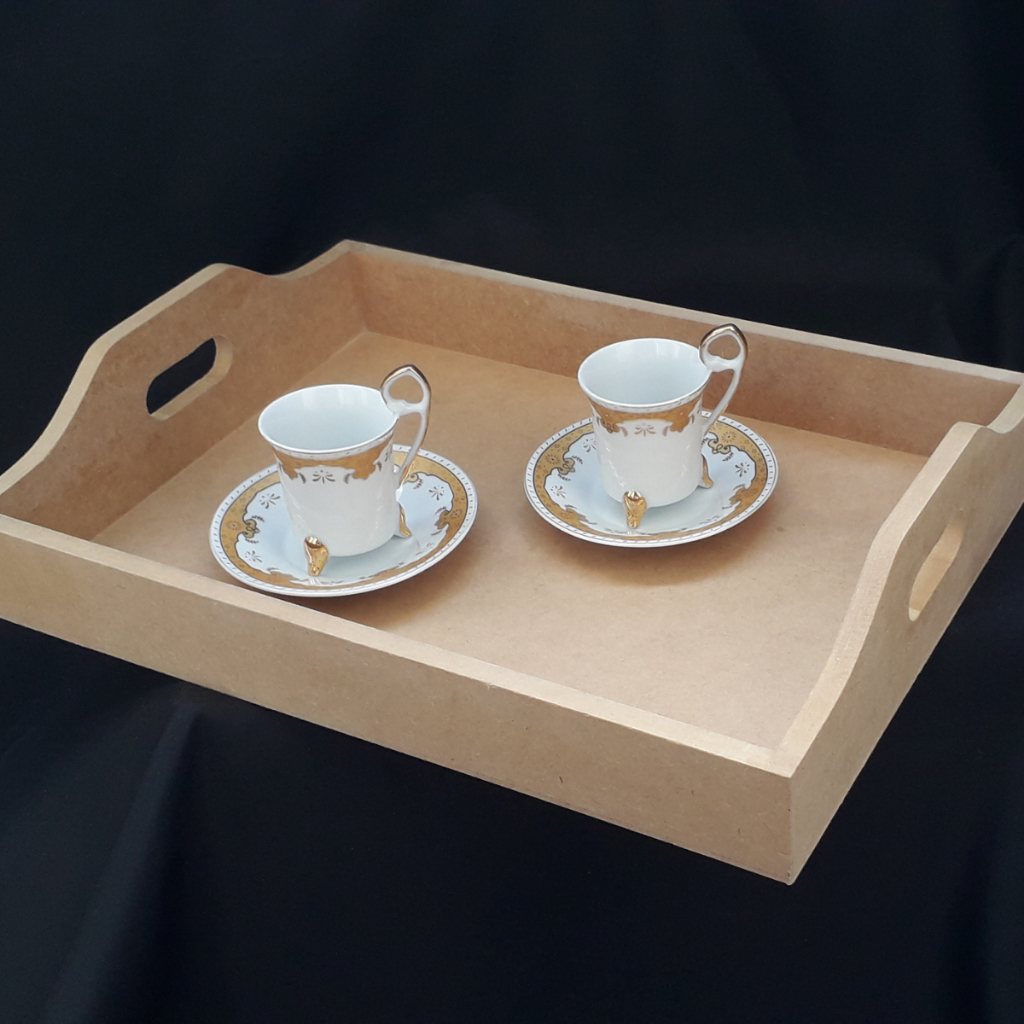 Bandeja Mdf Cru Bandeja Decoração Café Da Manhã Bandeja Reta Tamanho 26x36
