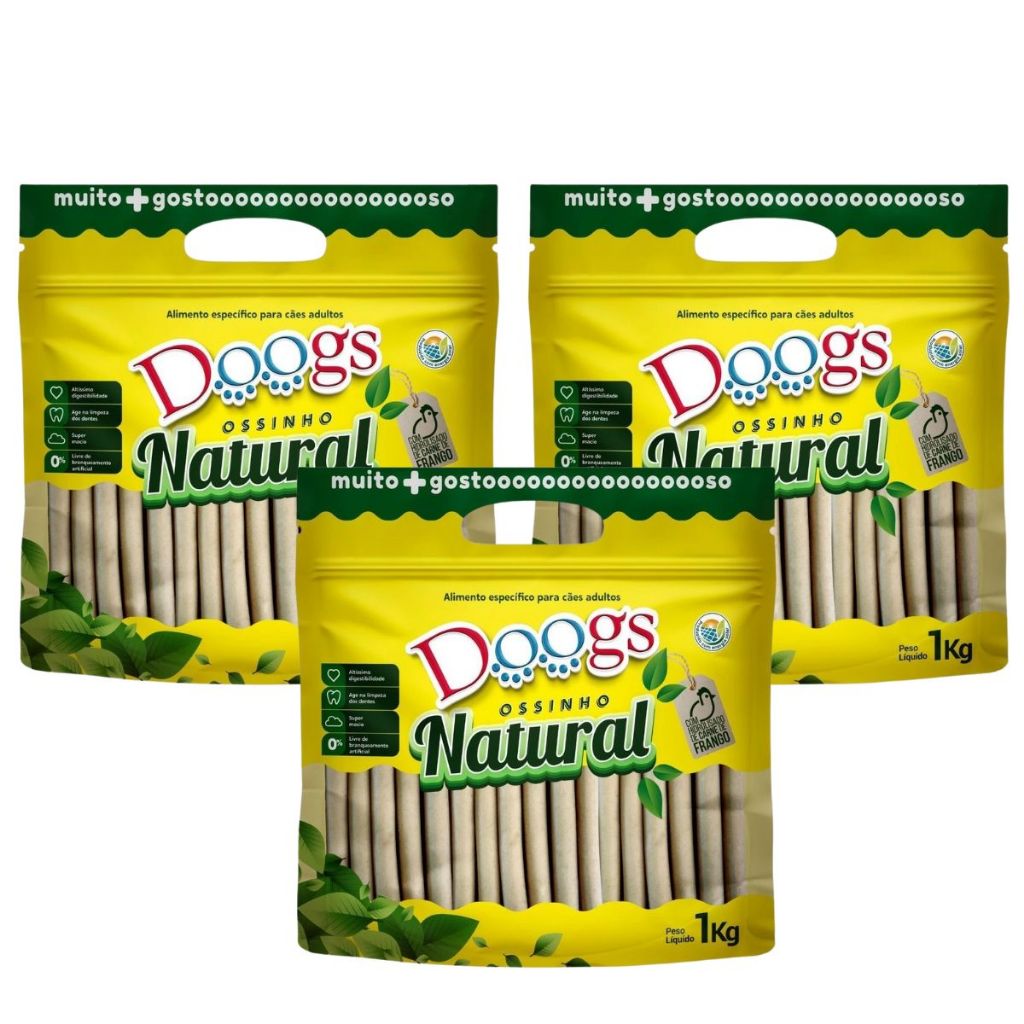 Petisco Pet ossinho palito para Cachorro todas as raças 100% VEGETAL (1KG)