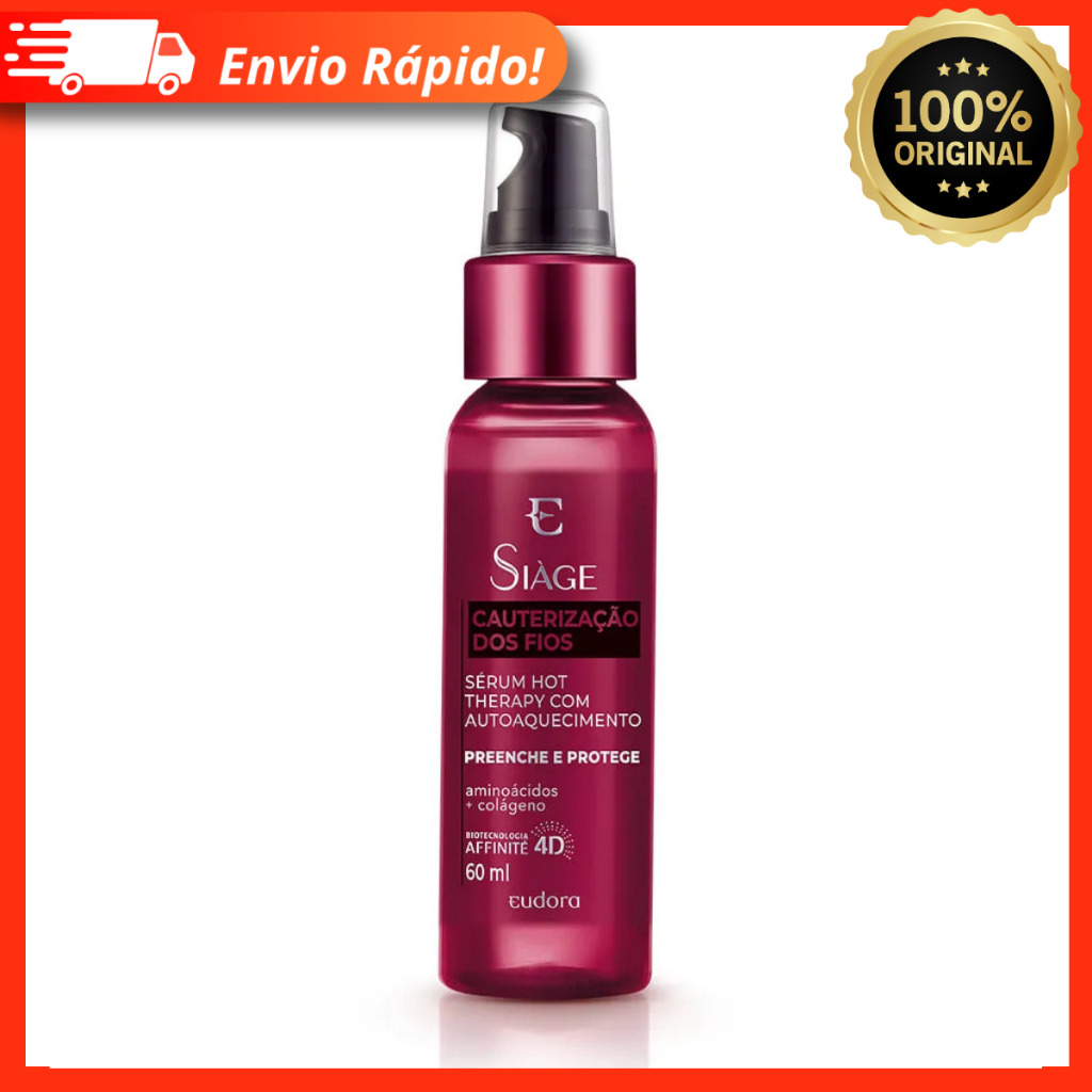 Sérum Capilar Siàge Hot Therapy Cauterização dos Fios Cabelos Brilhantes Fios Hidratados 6...