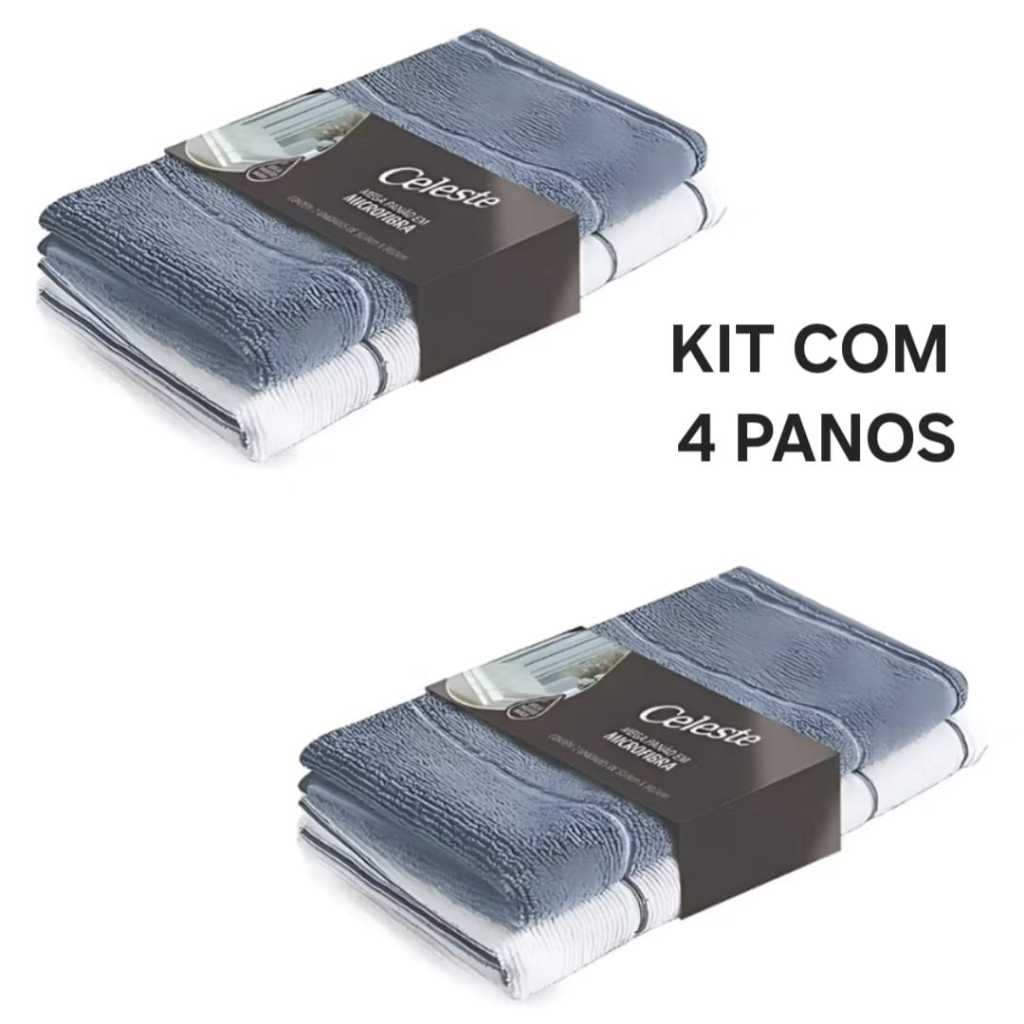 Kit com 4 Mega Panao Super Absorvente Seca  Chao Pano  De Limpeza Microfibra Alta Qualidade em Oferta na Shopee