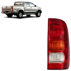 Lanterna Traseira Hilux Pickup SR 2005 2006 2007 2008 2009 Tricolor Lente Estriada Acrilico