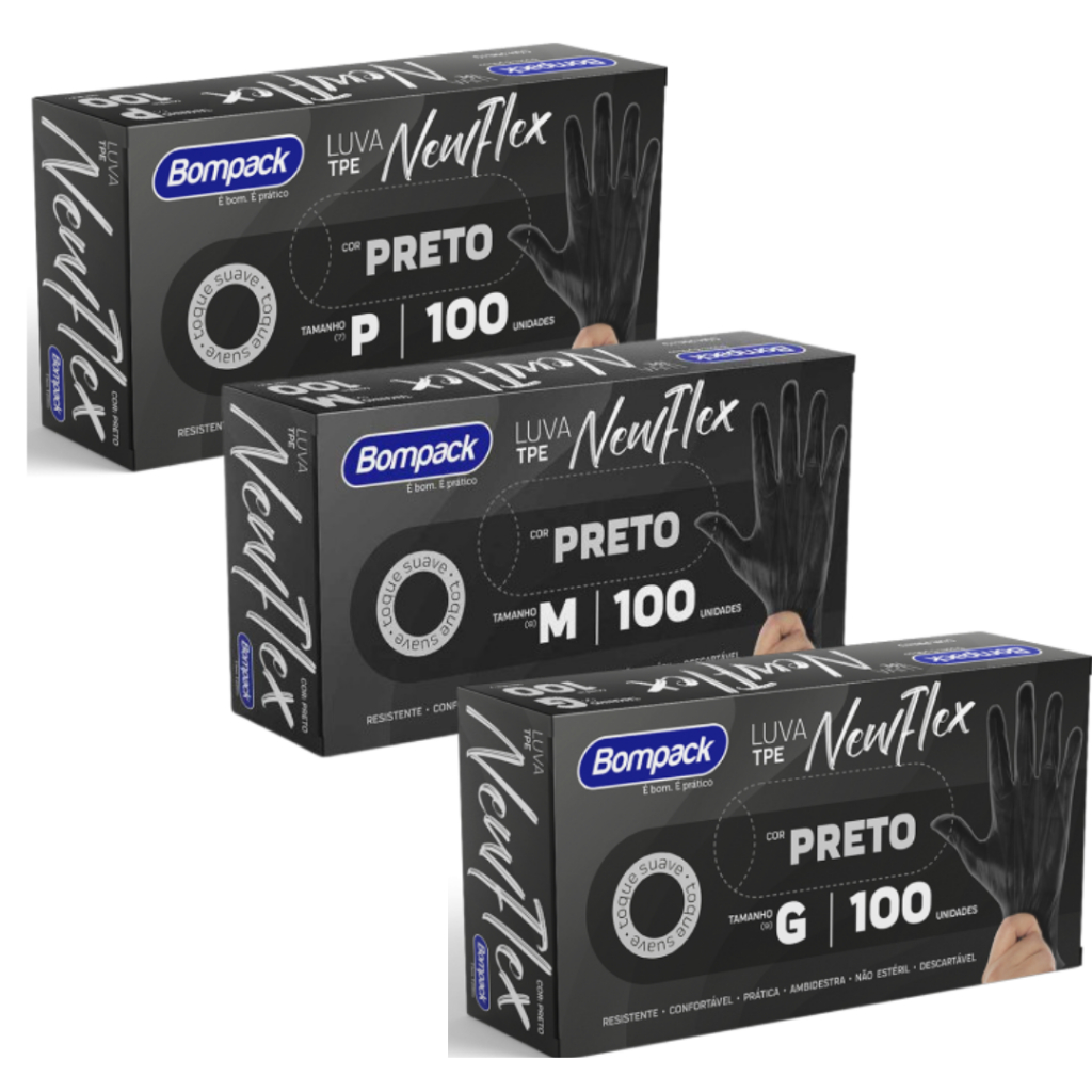 Luva Preta Vinilflex Descartável Sem Pó em Oferta na Shopee