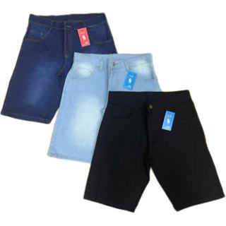 KIT3 Bermuda Jeans Masculina Com Elastano SLIM direta da fabrica Premium várias  modelos em Oferta na Shopee