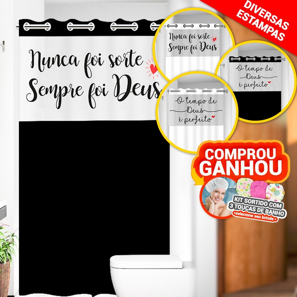 Cortina Box Banheiro Visor C/ Frases Ilhós AntiMofo Alta Qualidade Moderna PVC Várias Cores e Frases em Oferta na Shopee