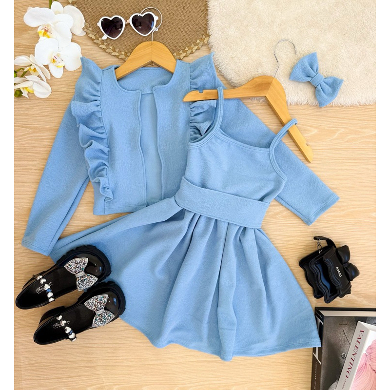 vestido infantil menina com casaquinho