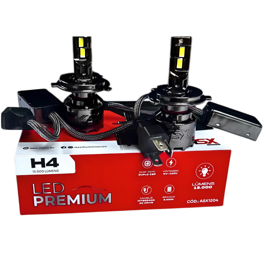 Ultra Led Premium Asx H4 100w 18000lm 6000k Chip CSP em Oferta na Shopee