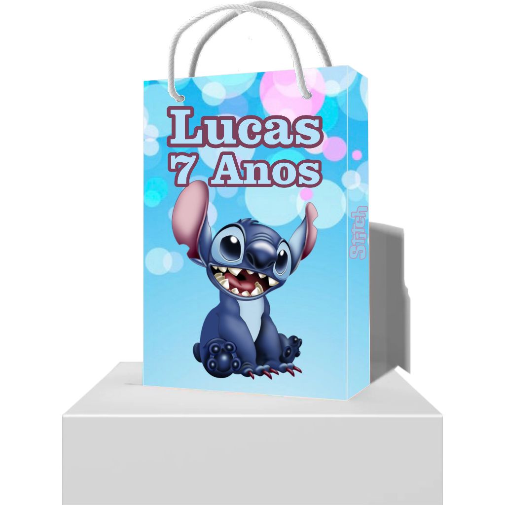 10 Sacola para Lembrancinha Stitch - Sacolinhas Personalizadas Festa Infantil Stitch