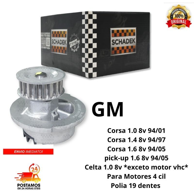 Bomba D'água Corsa Celta 8v 94 95 96 97 98 99 2000 2001 2002 Original Schadek 20055SH em Oferta na Shopee