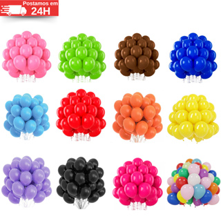 50 Balão Bexiga Latex Liso Nº 6,5 Polegadas Liso Várias Cores Para Festas e Aniversários em Oferta na Shopee