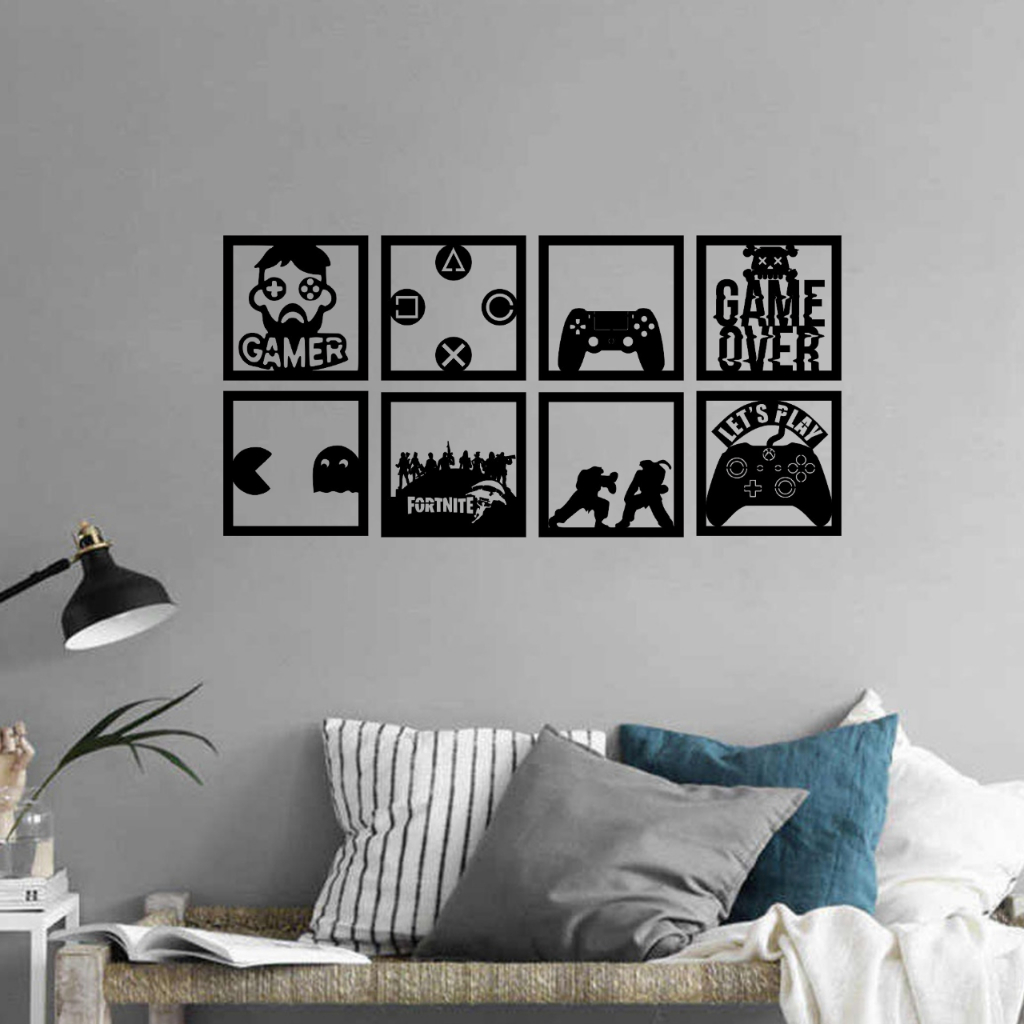 8 Quadros Gamer Decoração de Quarto Gamer Coisas Decorar Quarto Gamer Setup Gamer Over War Craft e Outros — R$ 19,89 em Shopee, 34% OFF