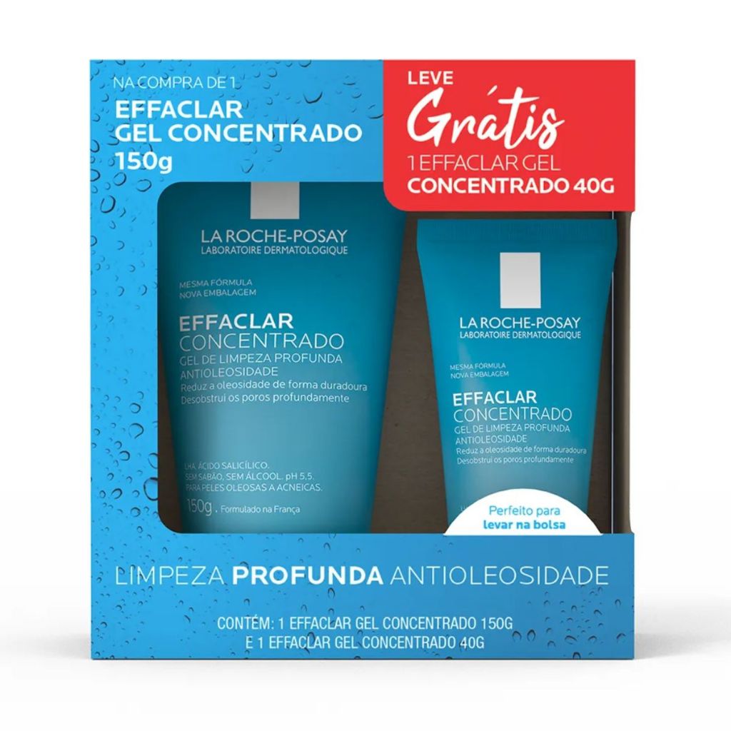 Kit Gel De Limpeza Facial La Roche-Posay Effaclar Concentrado 150g + 40g - Beauty