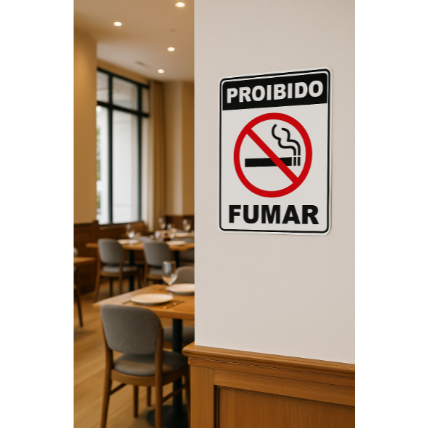 Placa de Sinalização Pvc Proibido Fumar 28 x 20