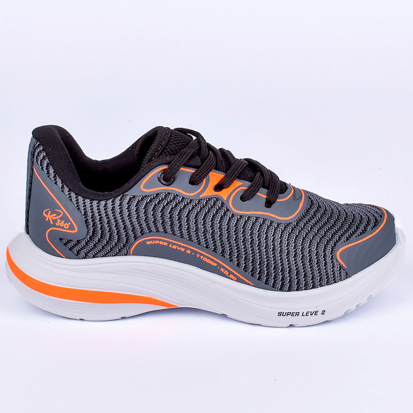 Tênis Infantil K-360 Super Leve 2 Laranja Neon Esportivo Super Leve Eva Confortável Juvenil