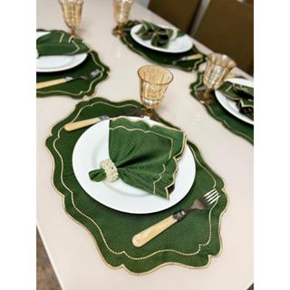 Jogo Americano Para Mesa De 4 Lugares C/ 8 Peças Souplats Mesa Posta Guardanapo Bordado em Oferta na Shopee