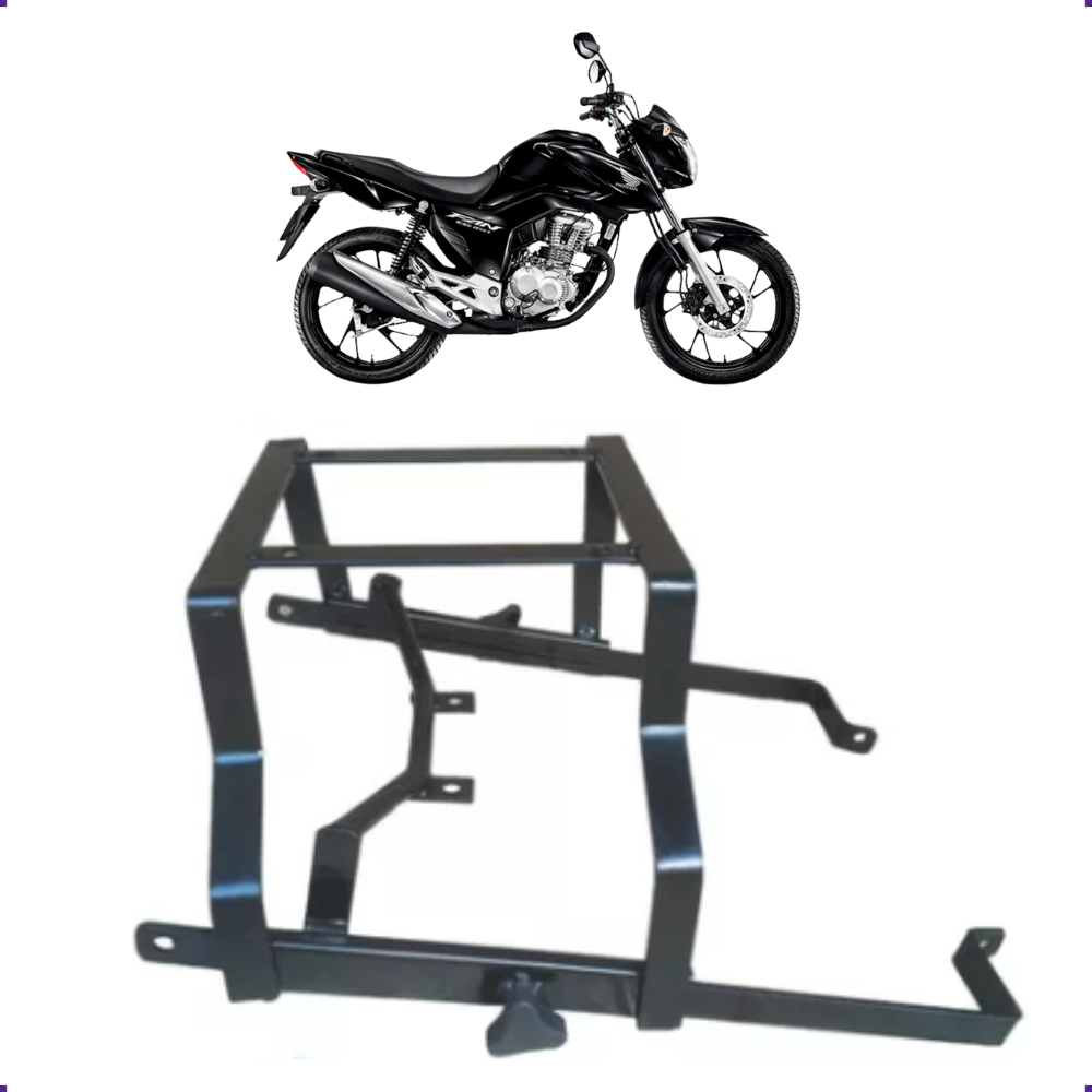 Suporte De Baú Cg Fan Titan Cargo A Partir de 2014 Reforçado Pode Levar Garupa - Bagageiro Para Moto