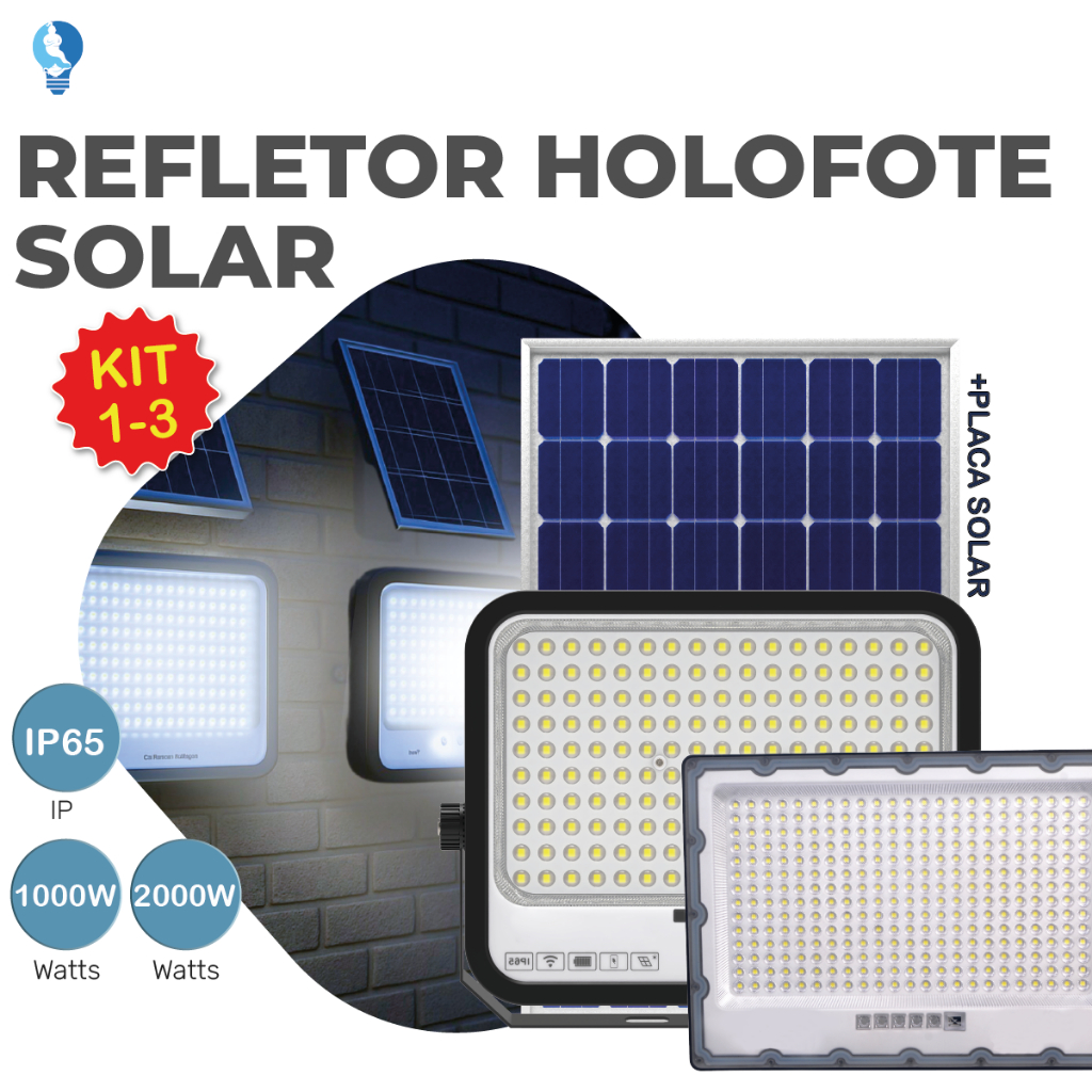 Holofote Solar Refletor Led 2000W ou 1000w Prova D'àgua C/placa Solar para ambientes externos