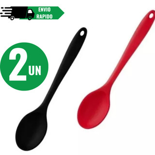 Jogo colher de silicone resistente ao calor Utensílio flexível  alta qualidade Cozinha sem riscos Superfície suave:
