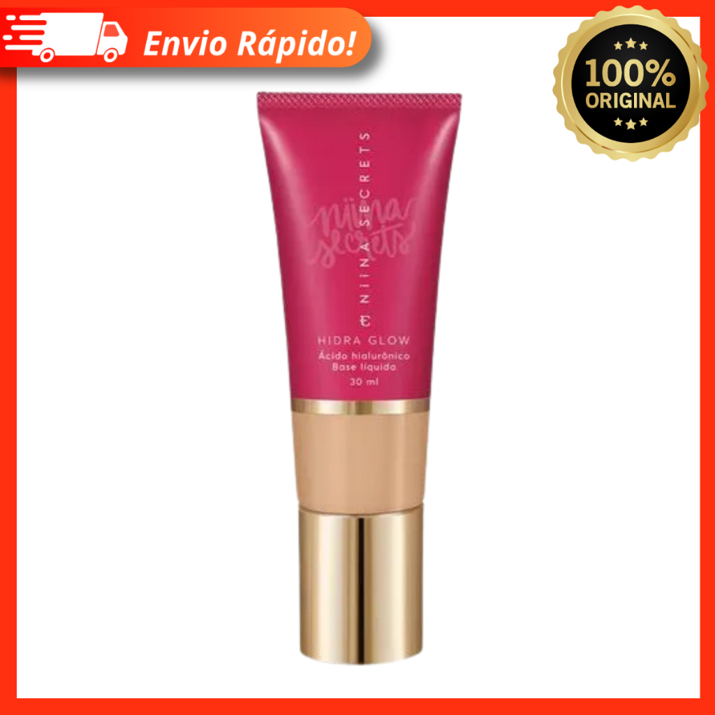 Base Líquida Niina Secrets Hidra Glow 30ml - Hidrata e Deixa a Pele Radiante - Eudora