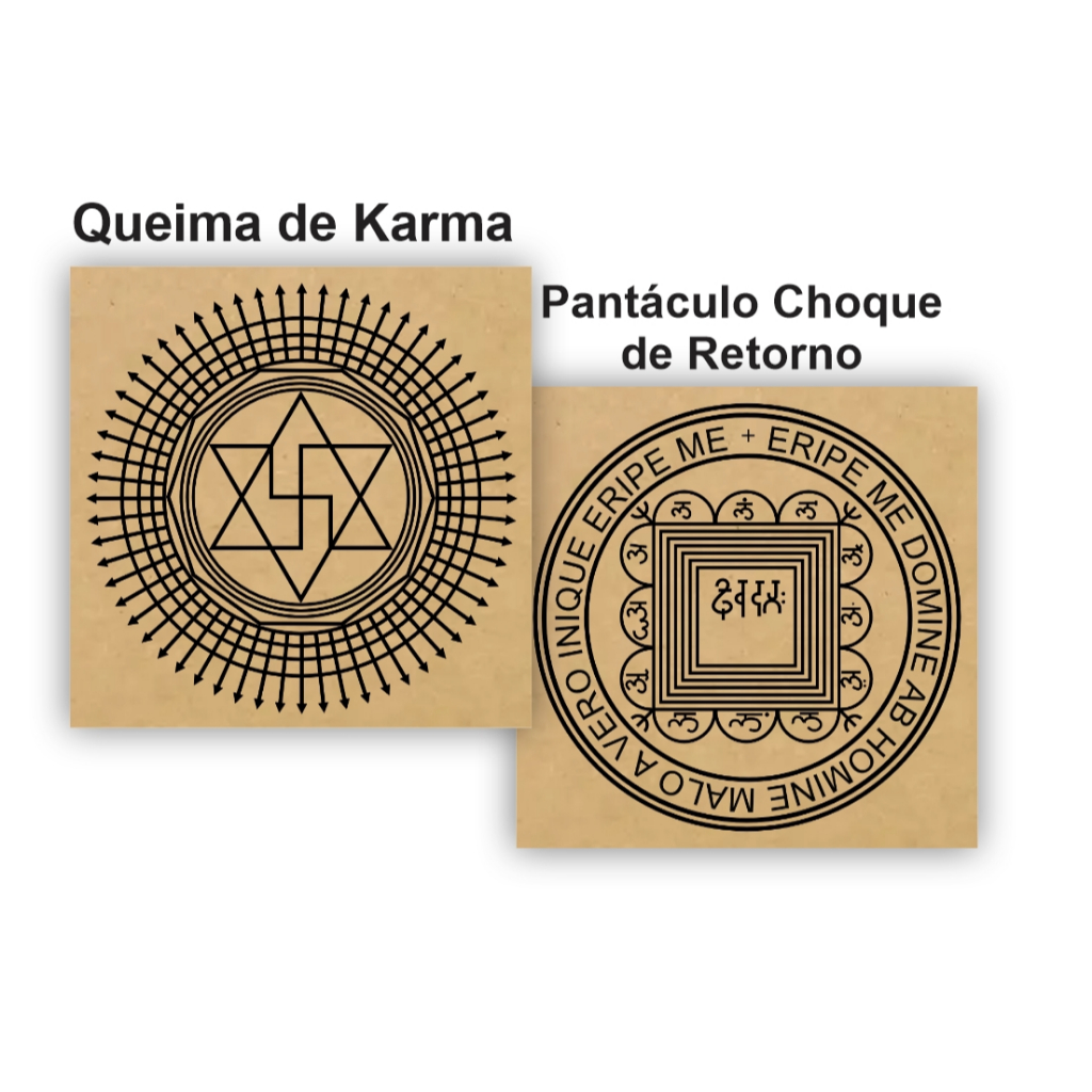 Kit 2 Gráficos Radiestesia MDF 3mm tamanho 20x20cm Queima de Karma e  Pantáculo Choque de Retorno em Oferta na Shopee