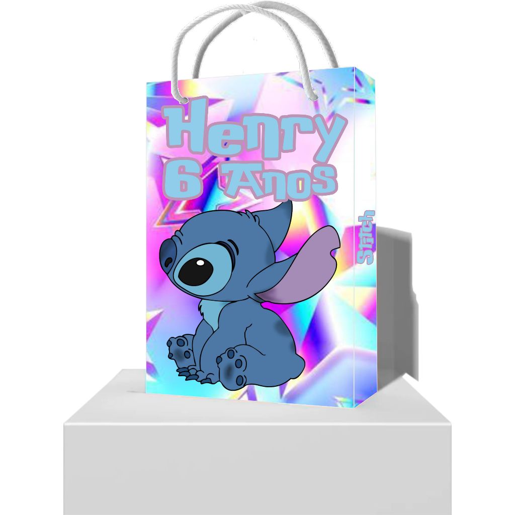 10 Sacolinha Surpresa para Lembrancinha Tema Stitch - Sacolinhas Personalizadas Stitch